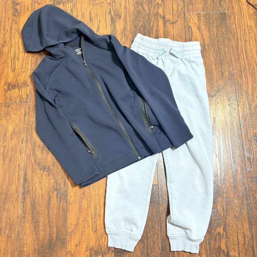 Old Navy H&M Hoodie and Joggers Set Boys Size 12 Blue Activewear Lot